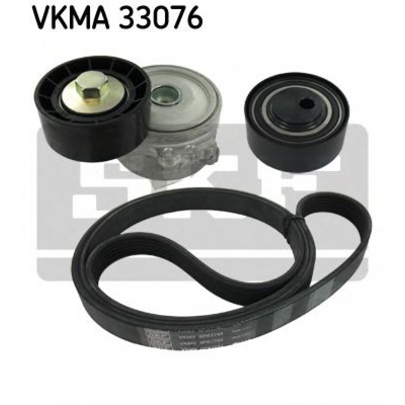 VKMA 33076 SKF Комплект доріжкового ремня (ролик, ремінь)